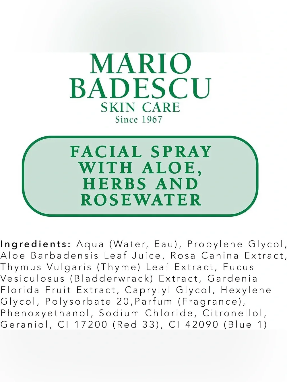 MARIO BADESCU • 2 oz • aloe herbs rosewater facial / setting spray new in box